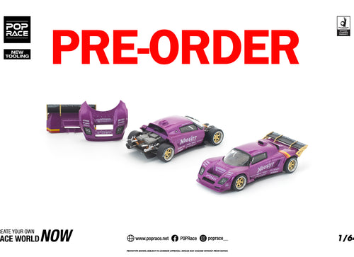 Load image into Gallery viewer, (Pre-order) POPRACE 1/64 PANDEM LOTUS ELISE PURPLE Model Car #PR640448
