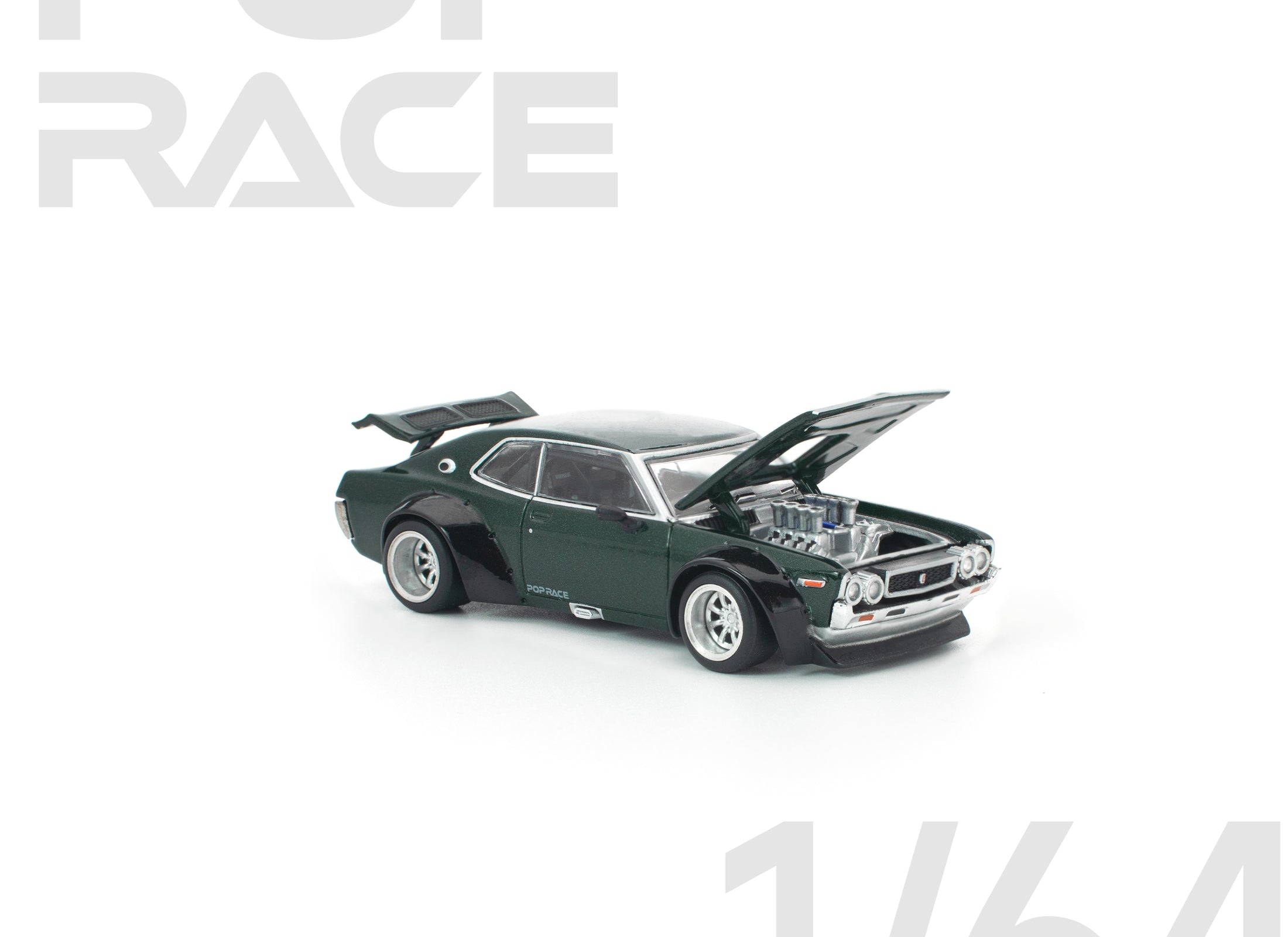 (Pre-order) POPRACE 1/64 LAUREL C130 GREEN Diecast Model Car #PR640331