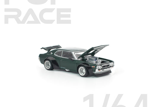 Load image into Gallery viewer, (Pre-order) POPRACE 1/64 LAUREL C130 GREEN Diecast Model Car #PR640331
