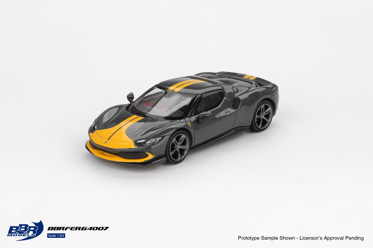 BBR 1/64 Ferrari 296 GTB Assetto Fiorano Grigio Scuro Diecast Model