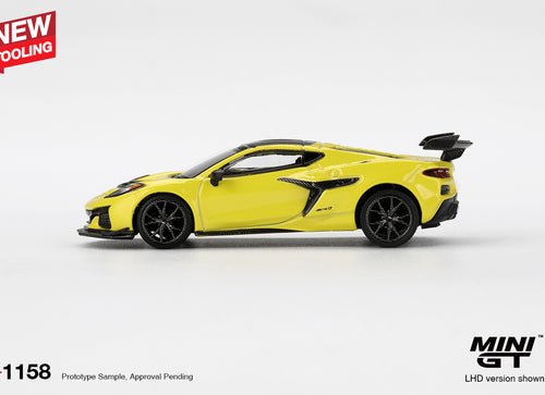 Load image into Gallery viewer, (Pre-order) MINI GT 1/64 #1158 Chevrolet Corvette ZR1 Accelerate Yellow Model
