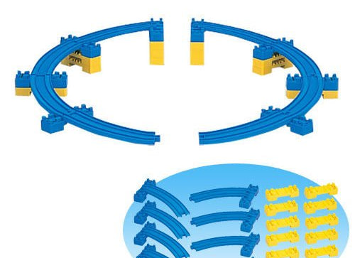 Load image into Gallery viewer, Takara Tomy Plarail Rail Train Accessories Parts R-18 Curved Sloping Rail Tracks
