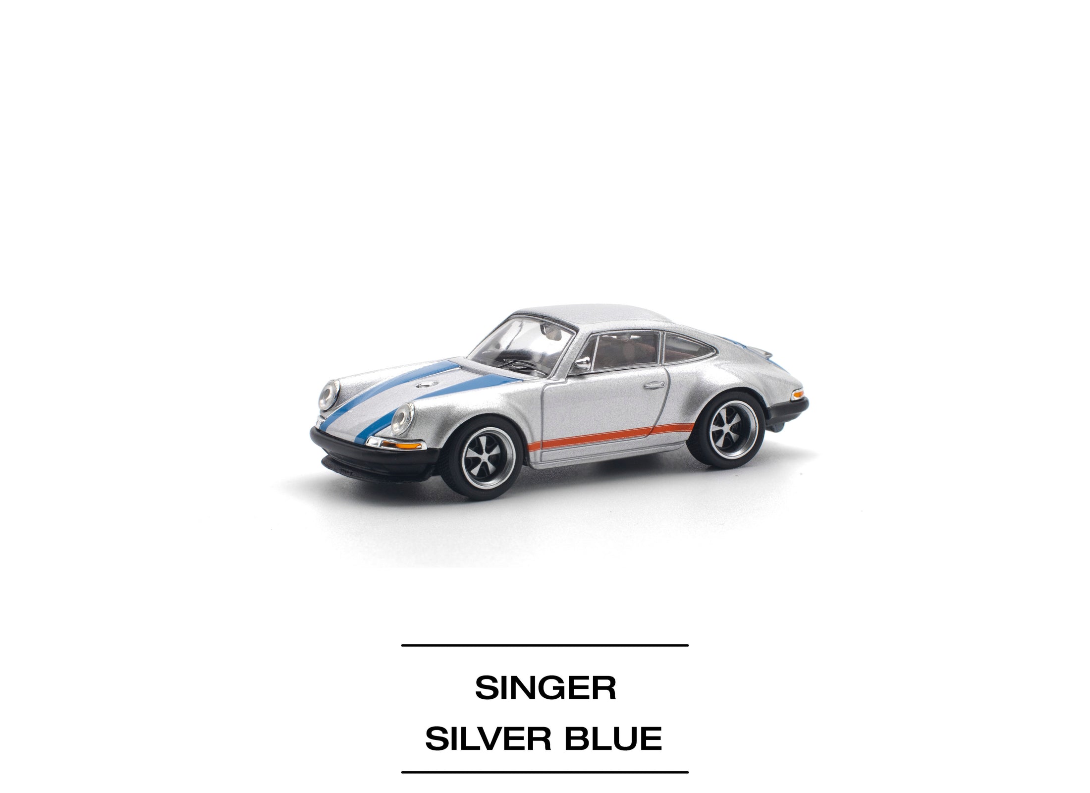 POPRACE 1/64 SINGER SILVER/BLUE Diecast Model Car