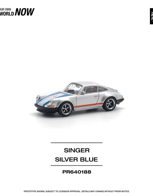Load image into Gallery viewer, POPRACE 1/64 SINGER SILVER/BLUE Diecast Model Car
