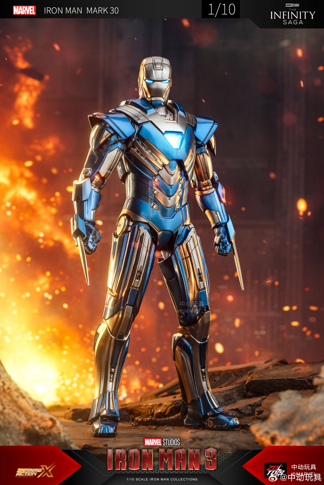 ZD Toys Marvel Avengers 1/10 6-inch Iron Man Mark 30 Action Figure