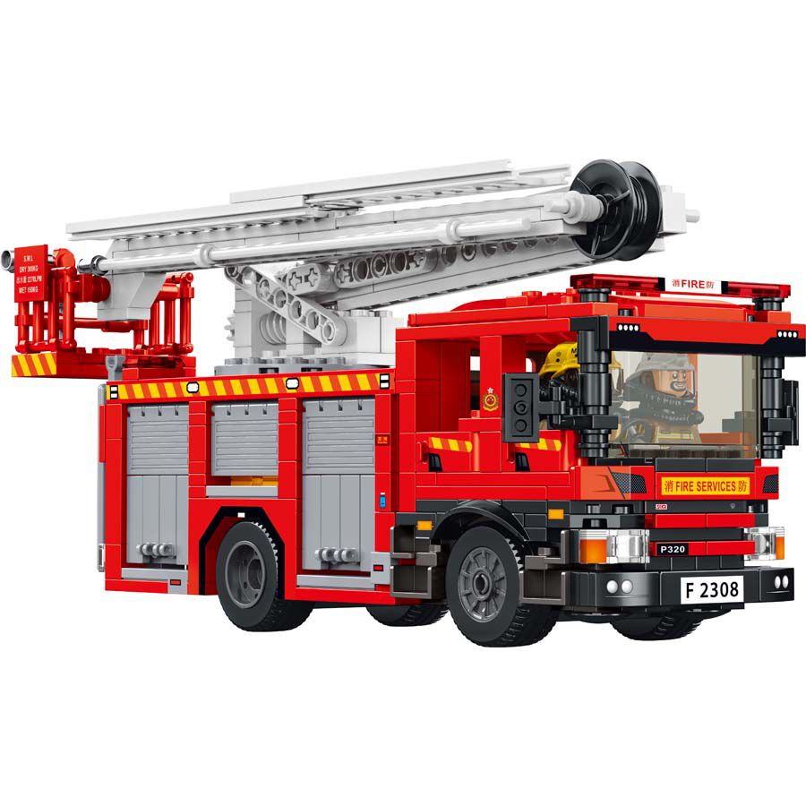 Royal Toys Building Blocks City Story Bricks RTS9 Hong Kong Fire Engine Hydraulic Platform