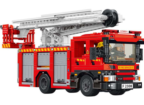 Load image into Gallery viewer, Royal Toys Building Blocks City Story Bricks RTS9 Hong Kong Fire Engine Hydraulic Platform
