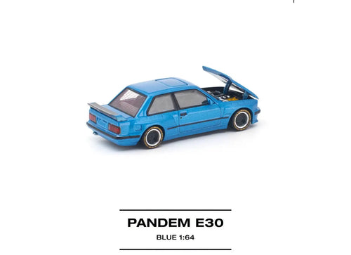 Load image into Gallery viewer, (Pre-order) POPRACE 1/64 - PANDEM E30 BLUE Opening Front Hood Detailed Engine
