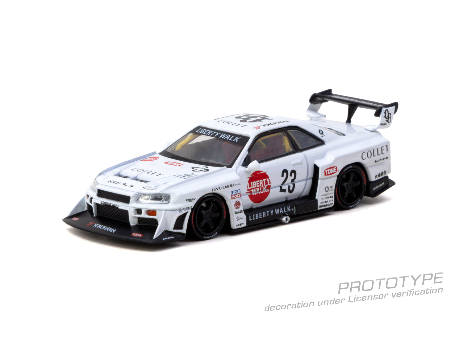 (Pre-order) Tarmac Works 1/64 LB-ER34 Super Silhouette SKYLINE White Diecast