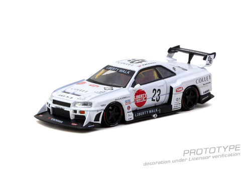 Load image into Gallery viewer, (Pre-order) Tarmac Works 1/64 LB-ER34 Super Silhouette SKYLINE White Diecast
