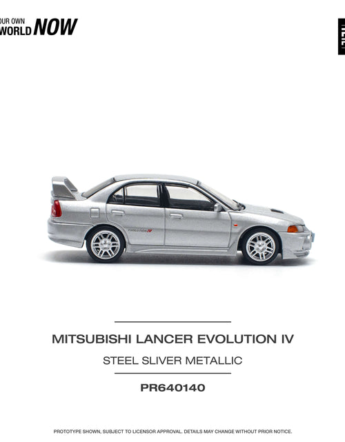 Load image into Gallery viewer, POPRACE 1/64 MITSUBISHI LANCER EVOLUTION IV - STEEL SILVER Model

