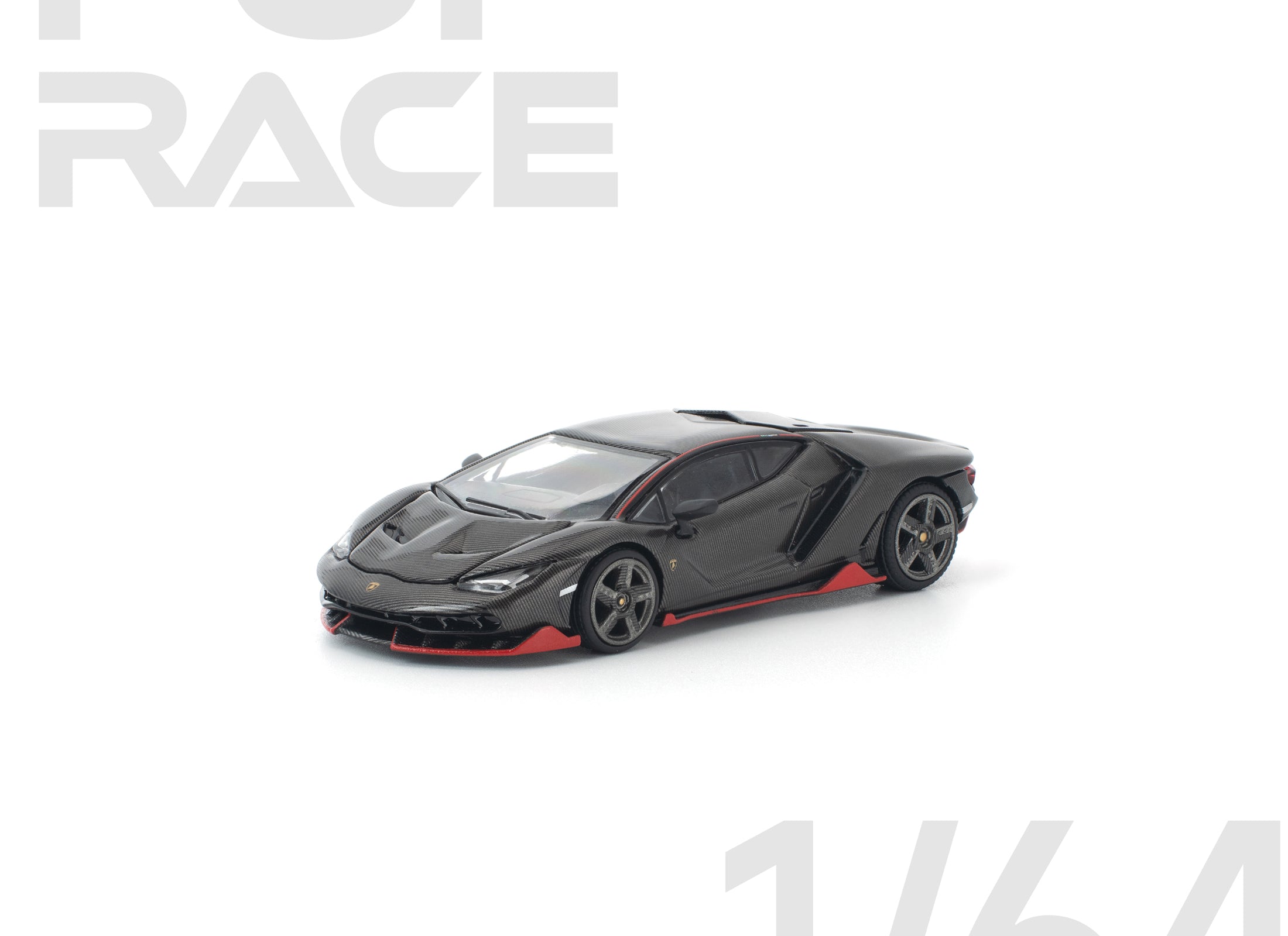 (Pre-order) POPRACE 1/64 LAMBORGHINI CENTENARIO CARBON/RED #PR640436 Model Car