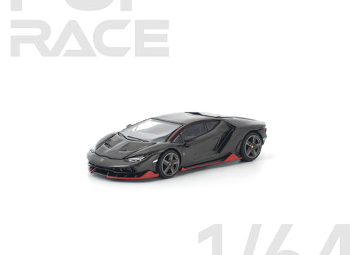 Load image into Gallery viewer, (Pre-order) POPRACE 1/64 LAMBORGHINI CENTENARIO CARBON/RED #PR640436 Model Car
