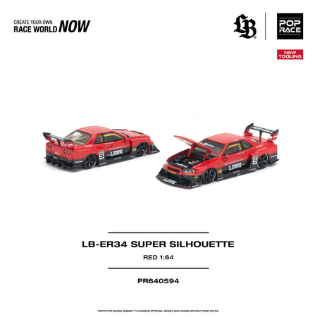 (Pre-order) POP RACE LB-ER34 Super Silhoutte Red Opening Front Model #PR640594