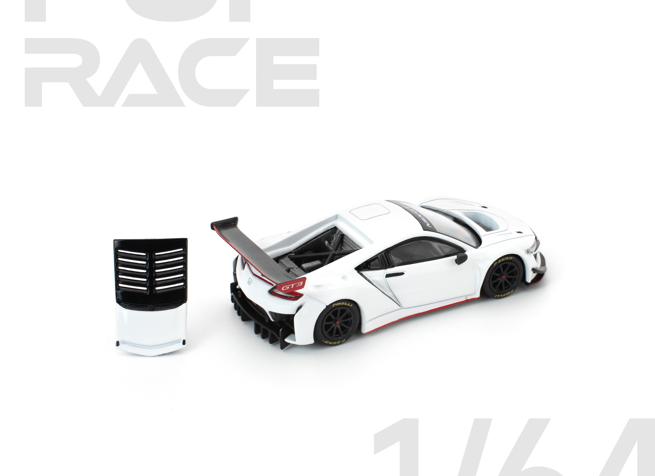 (Pre-order) POPRACE 1/64 HONDA NSX GT3 EVO22 - WHITE Diecast Model Car