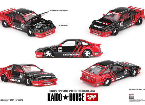 Load image into Gallery viewer, (Pre-order) Kaido House X Mini GT Toyota AE86 Sprinter Trueno Kaido ADVAN Car
