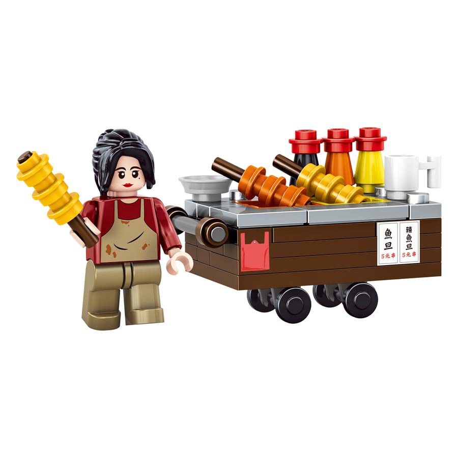 Royal Toys Building Blocks City Story Bricks RT22: Fish Ball Hawker (69 Pcs/Pzs)