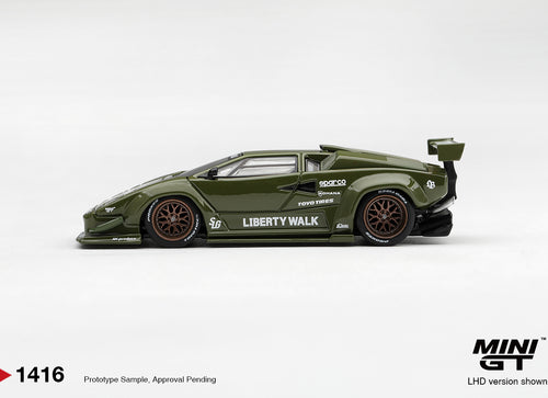 Load image into Gallery viewer, (Pre-order) Mini GT #1416 Lamborghini Countach LB-WORKS Army Green Diecast Model
