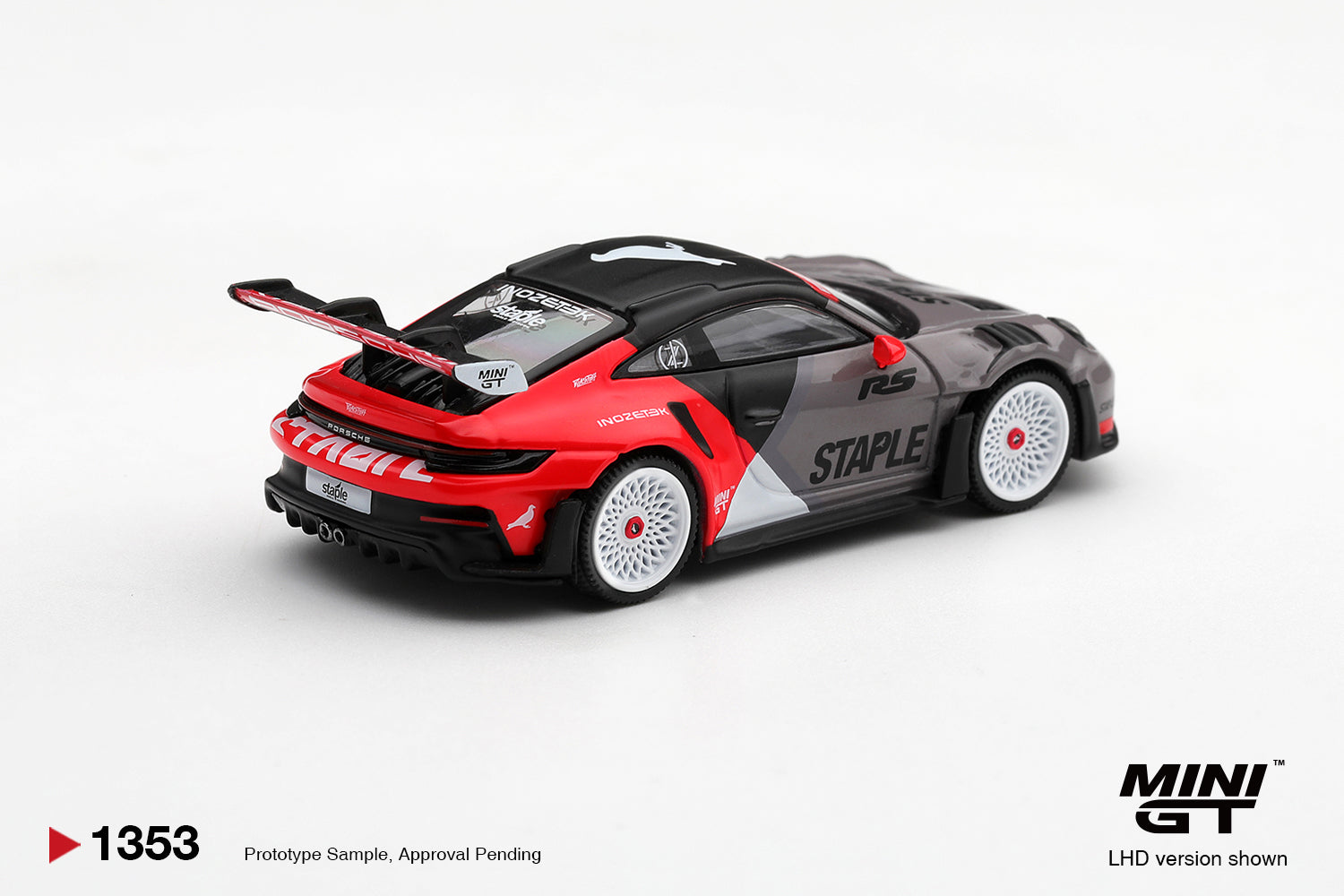 (Pre-order) Mini GT #1353 Porsche 911 GT3 RS STAPLE x INOZETEK Diecast Model Car