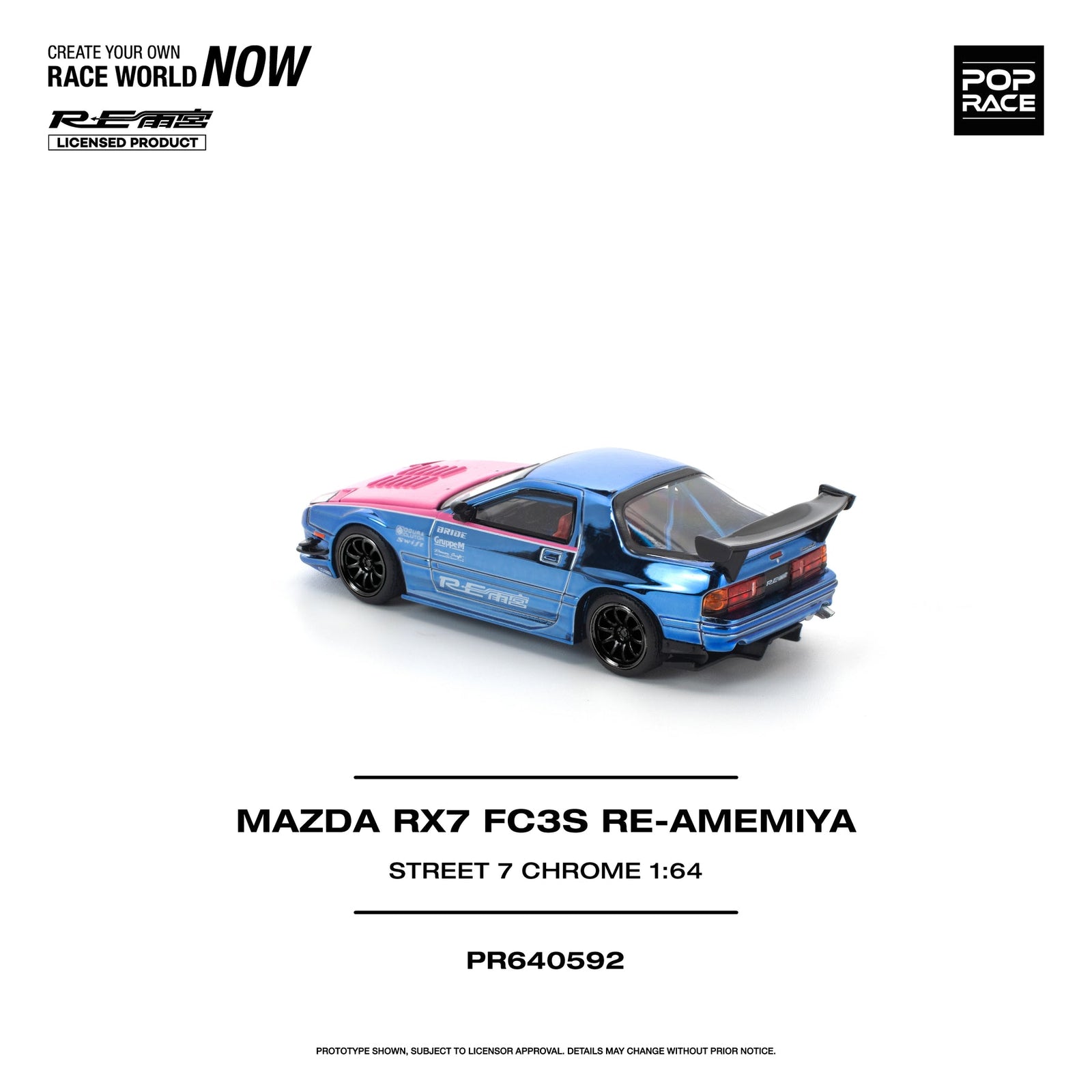 (Pre-order) POPRACE 1/64 - MAZDA RX7 (FC3S) RE-AMEMIYA STREET Diecast Model Car