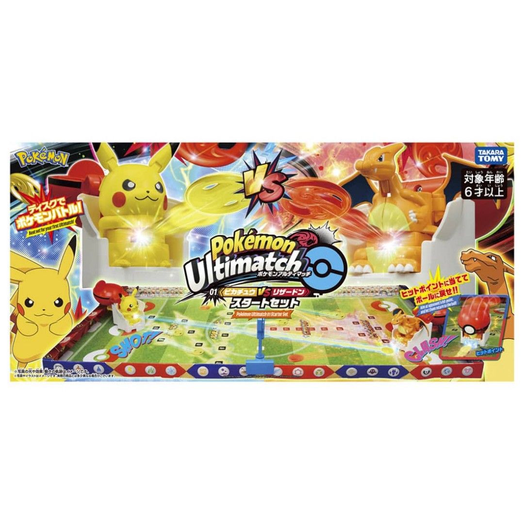 Takara Tomy Pokemon Ulitmatch 01 Pikachu vs Charizard Starter Set Game