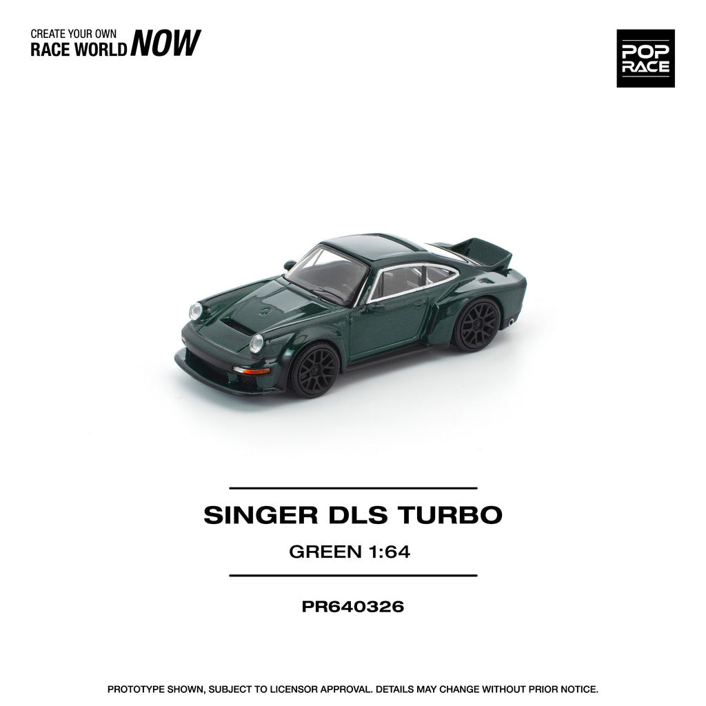 (Pre-order) POPRACE 1/64 SINGER DLS TURBO (ROAD) GREEN Diecast Model Car