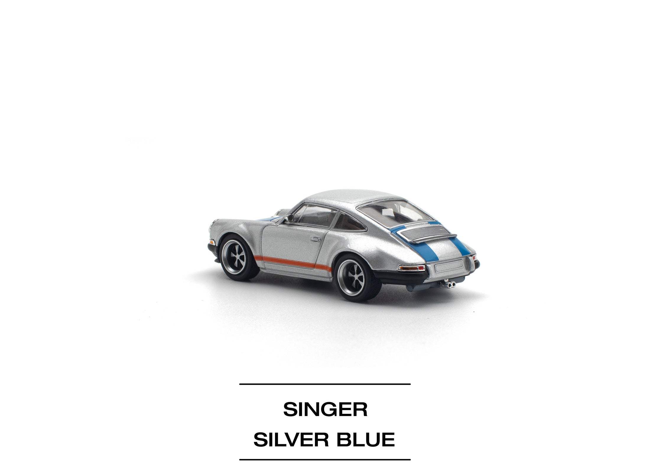 POPRACE 1/64 SINGER SILVER/BLUE Diecast Model Car