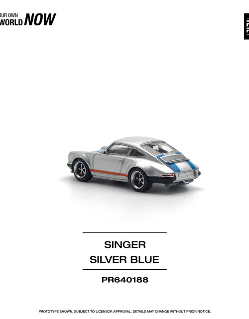 Load image into Gallery viewer, POPRACE 1/64 SINGER SILVER/BLUE Diecast Model Car
