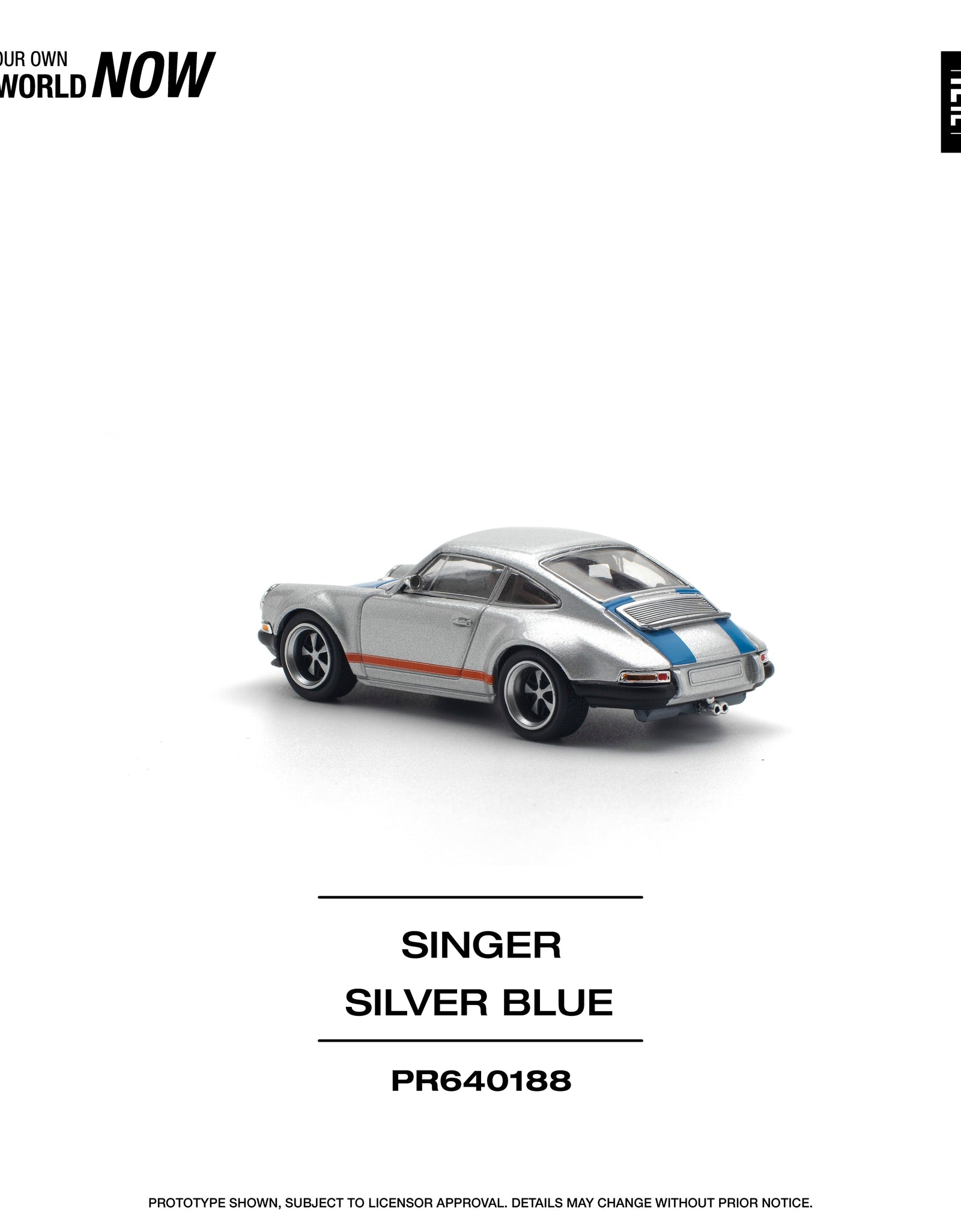 POPRACE 1/64 SINGER SILVER/BLUE Diecast Model Car