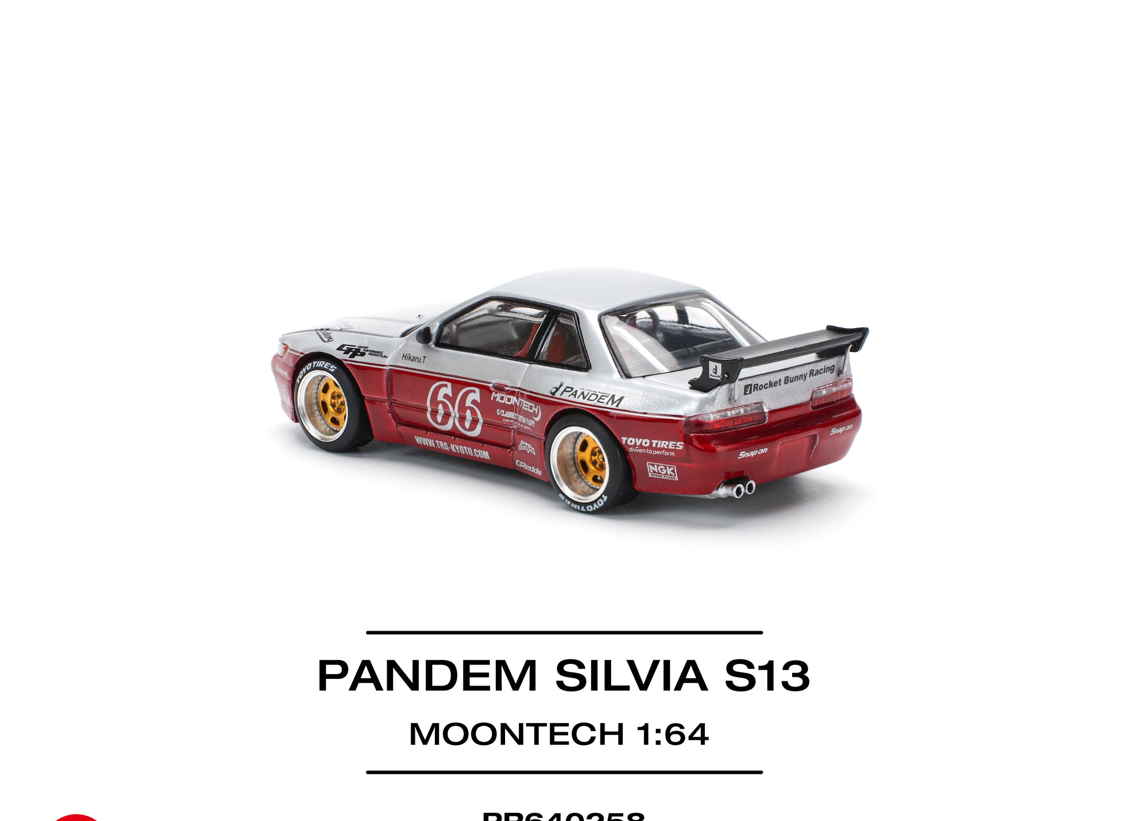 POP RACE 1/64 pandem silvia s13 - moontech red (new tooling) pr640258