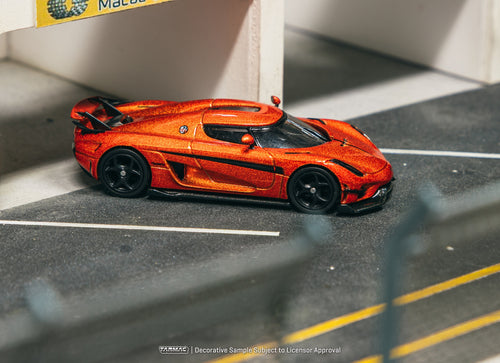 Load image into Gallery viewer, Tarmac Works 1/64 Koenigsegg Regera  Orange Metallic / Black Stripes
