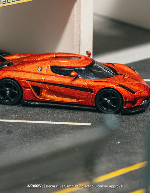 Load image into Gallery viewer, Tarmac Works 1/64 Koenigsegg Regera  Orange Metallic / Black Stripes
