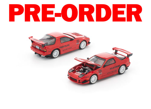 Load image into Gallery viewer, (Pre-order) POPRACE 1/64 MAZDA RX7 FC3S RE-AMEMIYA RED Diecast Model Car
