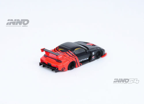 Load image into Gallery viewer, INNO64 1/64 LBWK Mazda rx7 (fd3s) lb-super silhouette "advan livery"
