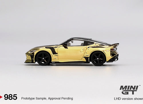 Load image into Gallery viewer, Mini GT #985 1/64 Nissan Z VeilSide FFZ400 Gold Chrome LHD Model Car

