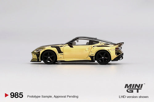 Load image into Gallery viewer, Mini GT #985 1/64 Nissan Z VeilSide FFZ400 Gold Chrome LHD Model Car
