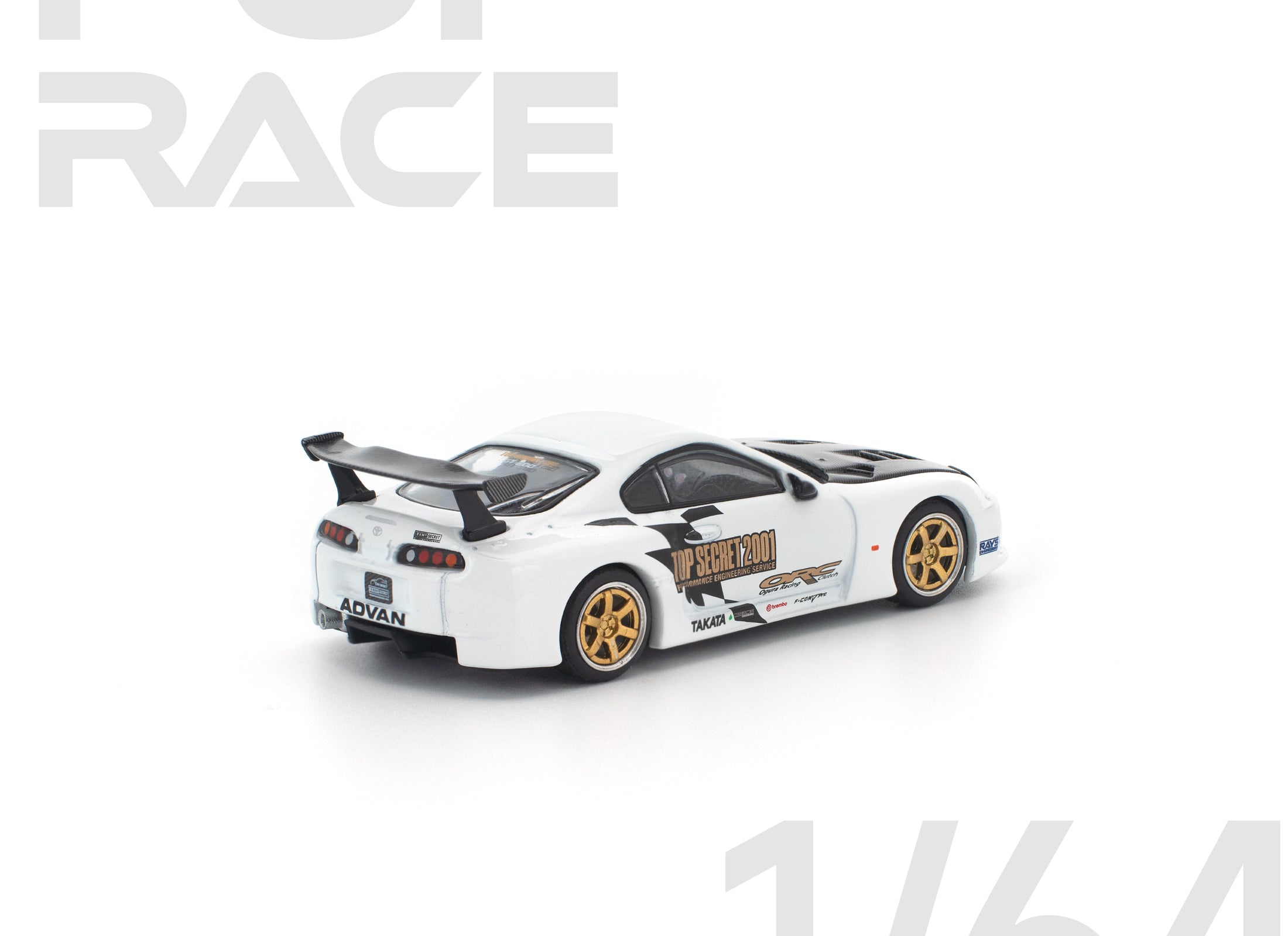 (Pre-order) POPRACE 1/64 TOP SECRET GT300 SUPRA WHITE Model Car #PR640364
