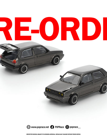 (Pre-order) POPRACE 1/64 GOLF GTI MK2 DARK CHROME Diecast Model Car