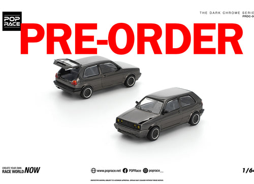 Load image into Gallery viewer, (Pre-order) POPRACE 1/64 GOLF GTI MK2 DARK CHROME Diecast Model Car
