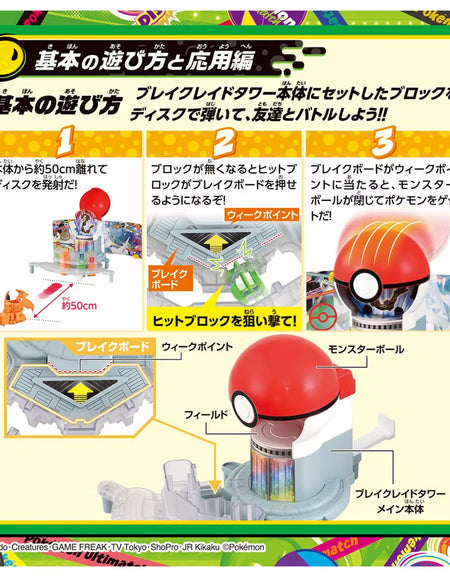 Takara Tomy Pokemon Ultimatch 10 Blake Raid Tower Character Toy Set