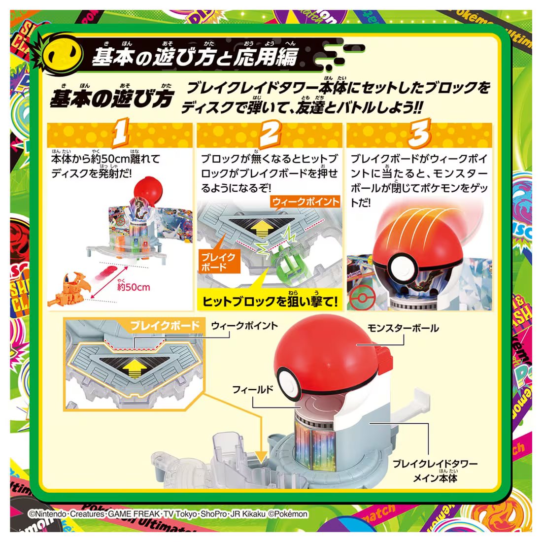 Takara Tomy Pokemon Ultimatch 10 Blake Raid Tower Character Toy Set