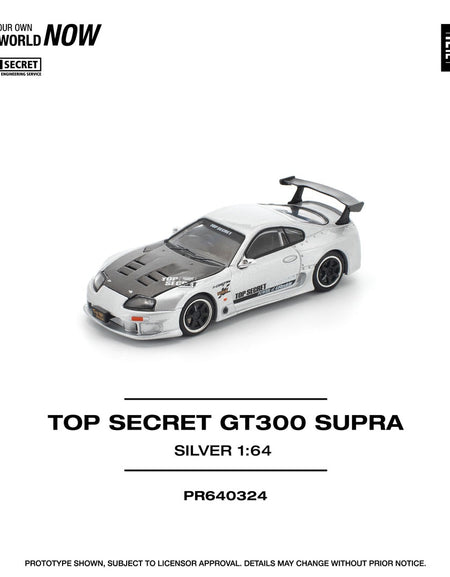 (Pre-order) POPRACE 1/64 TOP SECRET GT300 SUPRA SILVER Diecast Model Car