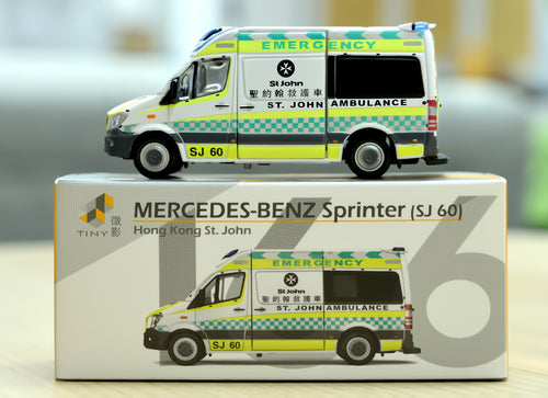 Load image into Gallery viewer, Tiny City 1/76 #166 Mercedes-Benz Sprinter St.John Ambulance (SJ60) Model Car
