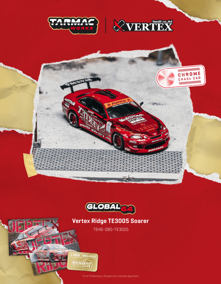 Tarmac Works 1/64 Vertex Ridge TE3005 Soarer with Tarmac Cards Set