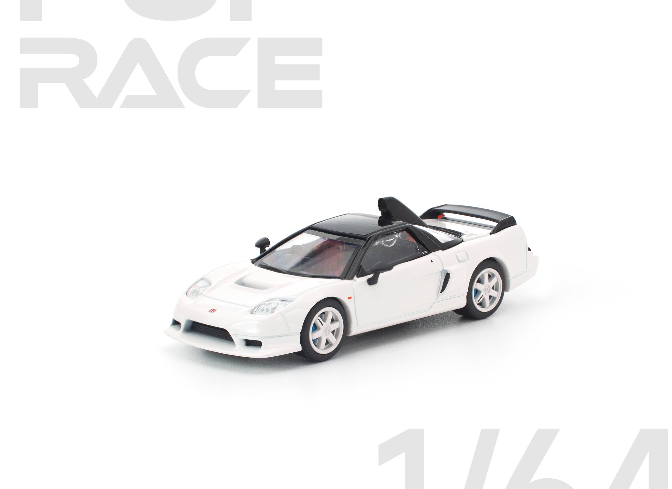 (Pre-order) POP RACE 1/64 HONDA NSX-R GT WHITE Diecast Model Car #PR640407
