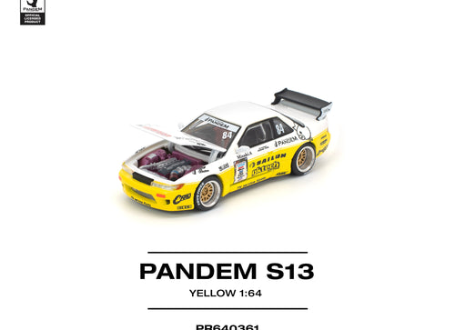 Load image into Gallery viewer, (Pre-order) POPRACE 1/64 PANDEM SILVIA S13 2020 D1 LIGHTS YELLOW/WHITE Model
