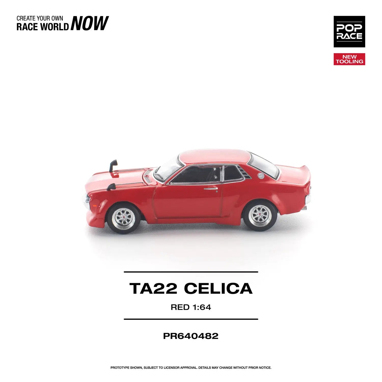 (Pre-order) POP RACE 1/64 TA22 CELICA RED Diecast Model Car #PR640482