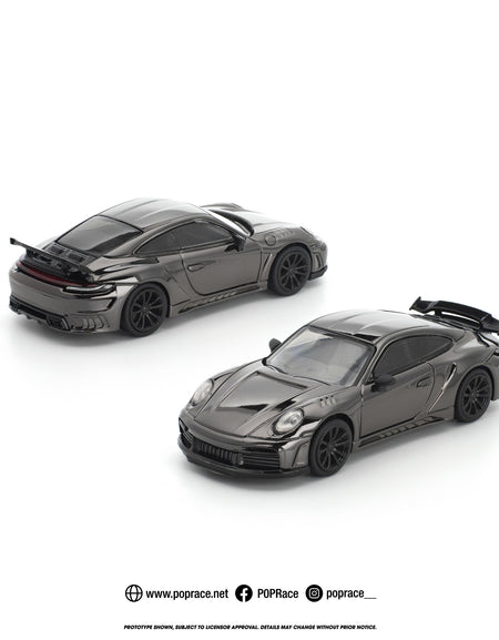 (Pre-order) POPRACE 1/64 STINGER GTR DARK CHROME Diecast Model Car
