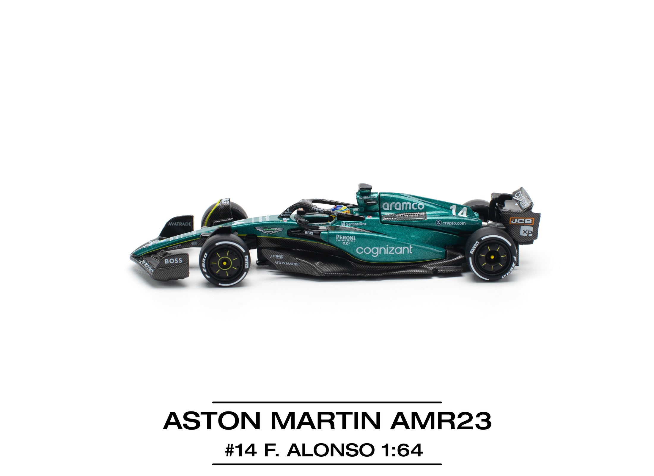 (Pre-order) POPRACE 1/64 ASTON MARTIN AMR23 F1 #14 F. ALONSO Model Car