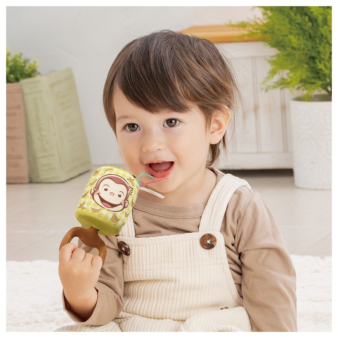 Takara Tomy Baby Toy Kamikami Pororon Chime Teether Curious George